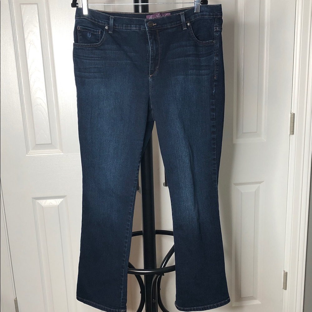 Gloria Vanderbilt Dark Blue Amanda Boot Cut Jeans, Size 16W